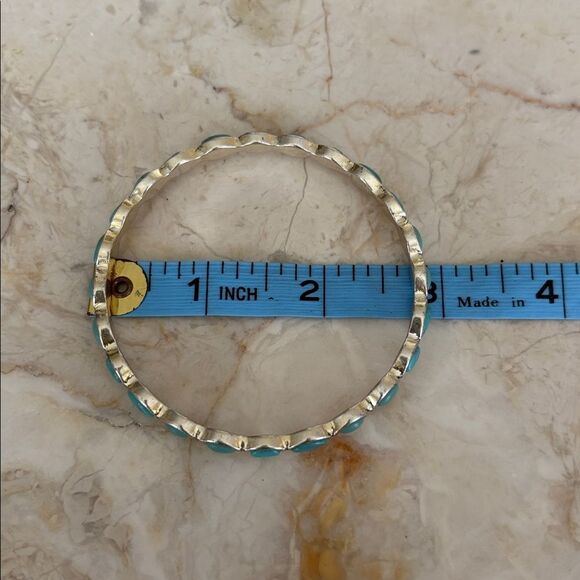 Lucky Brand Silver-tone & Turquoise Stones Boho Bangle Bracelet Set - Picture 9 of 10